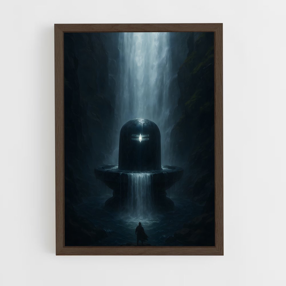 ap-shiva lingam-2 cadre Bois foncé