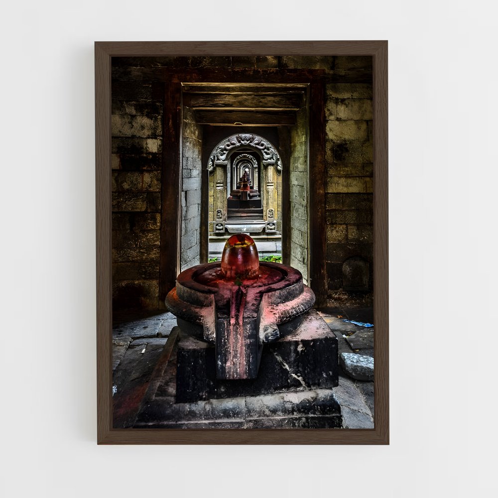 ap-shiva lingam-5 cadre Bois foncé