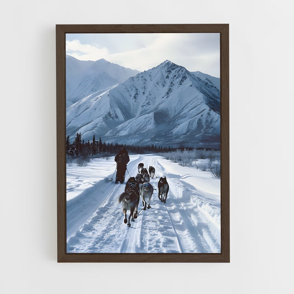 ap-sled dog teams alaska-1 cadre Bois foncé