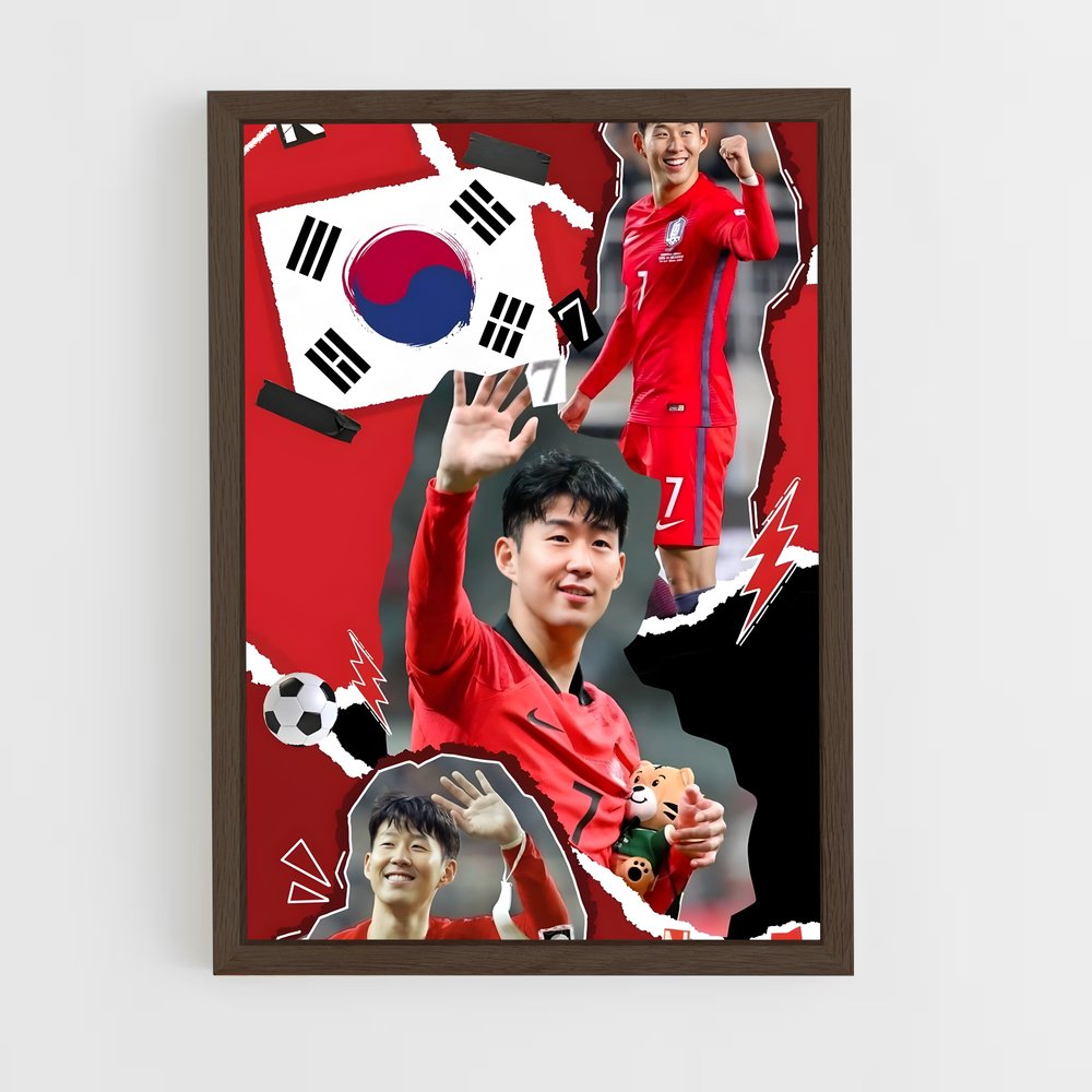ap-south korea national football team-2 cadre Bois foncé