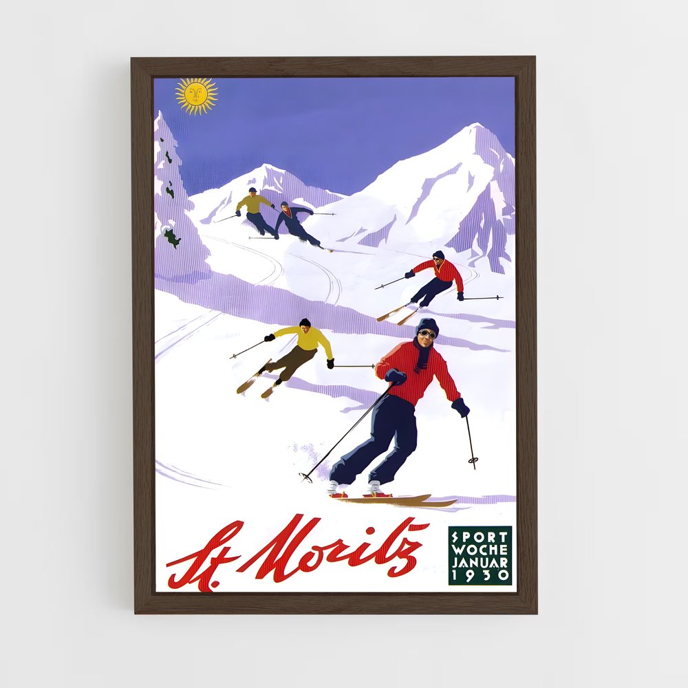 ap-st moritz 1928-1 cadre Bois foncé