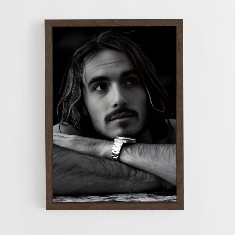 ap-stefanos tsitsipas-4 cadre Bois foncé