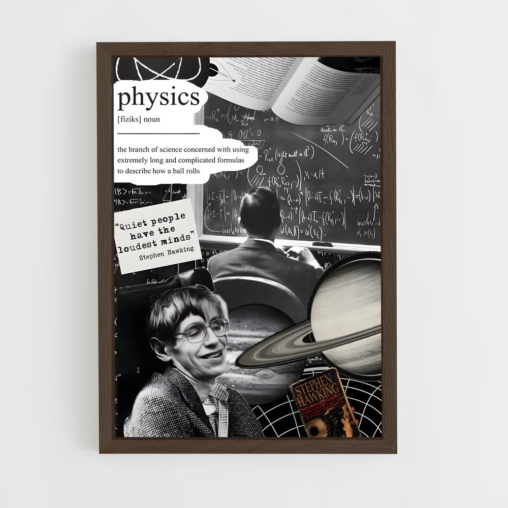 ap-stephen hawking-1 cadre Bois foncé