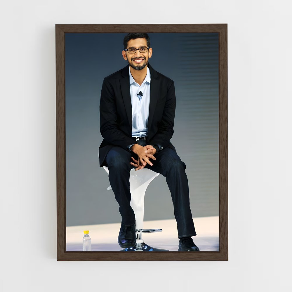 ap-sundar pichai-4 cadre Bois foncé