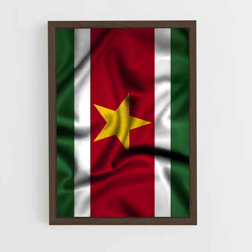 ap-suriname flag-1 cadre Bois foncé