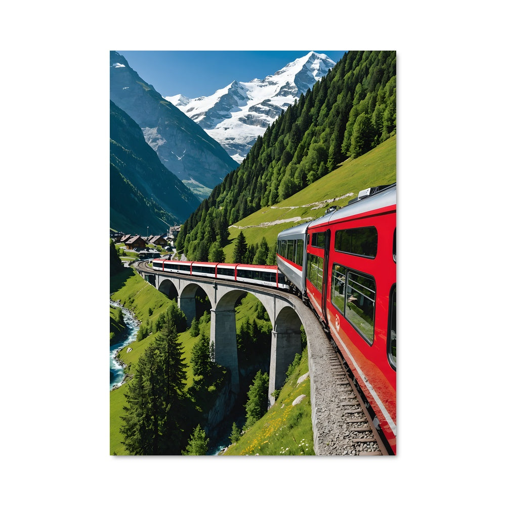 Poster Le Train Rouge de Suisse