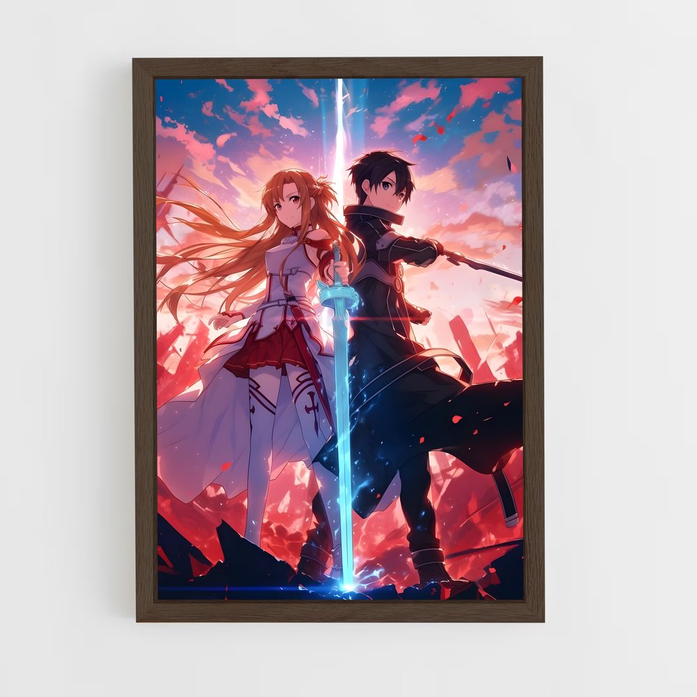 ap-sword art online-9 cadre Bois foncé