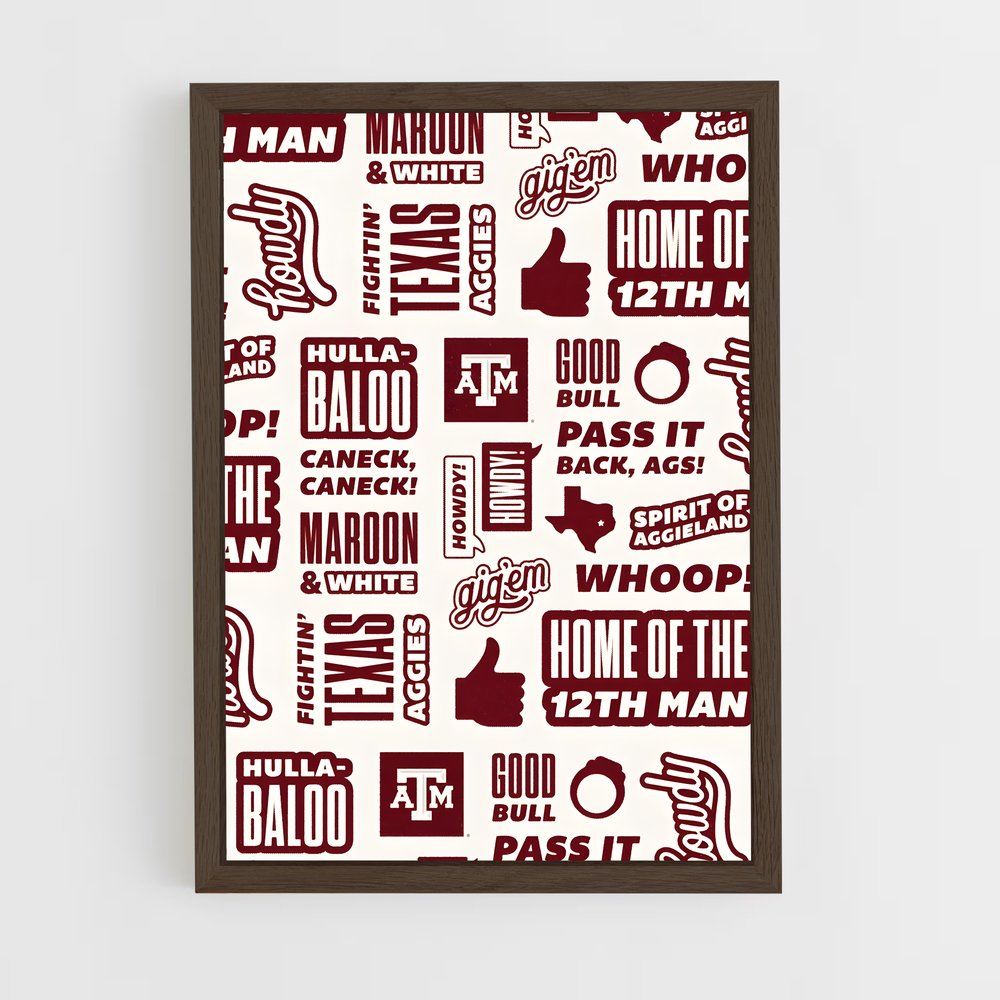 ap-texas aandm aggies-5 cadre Bois foncé