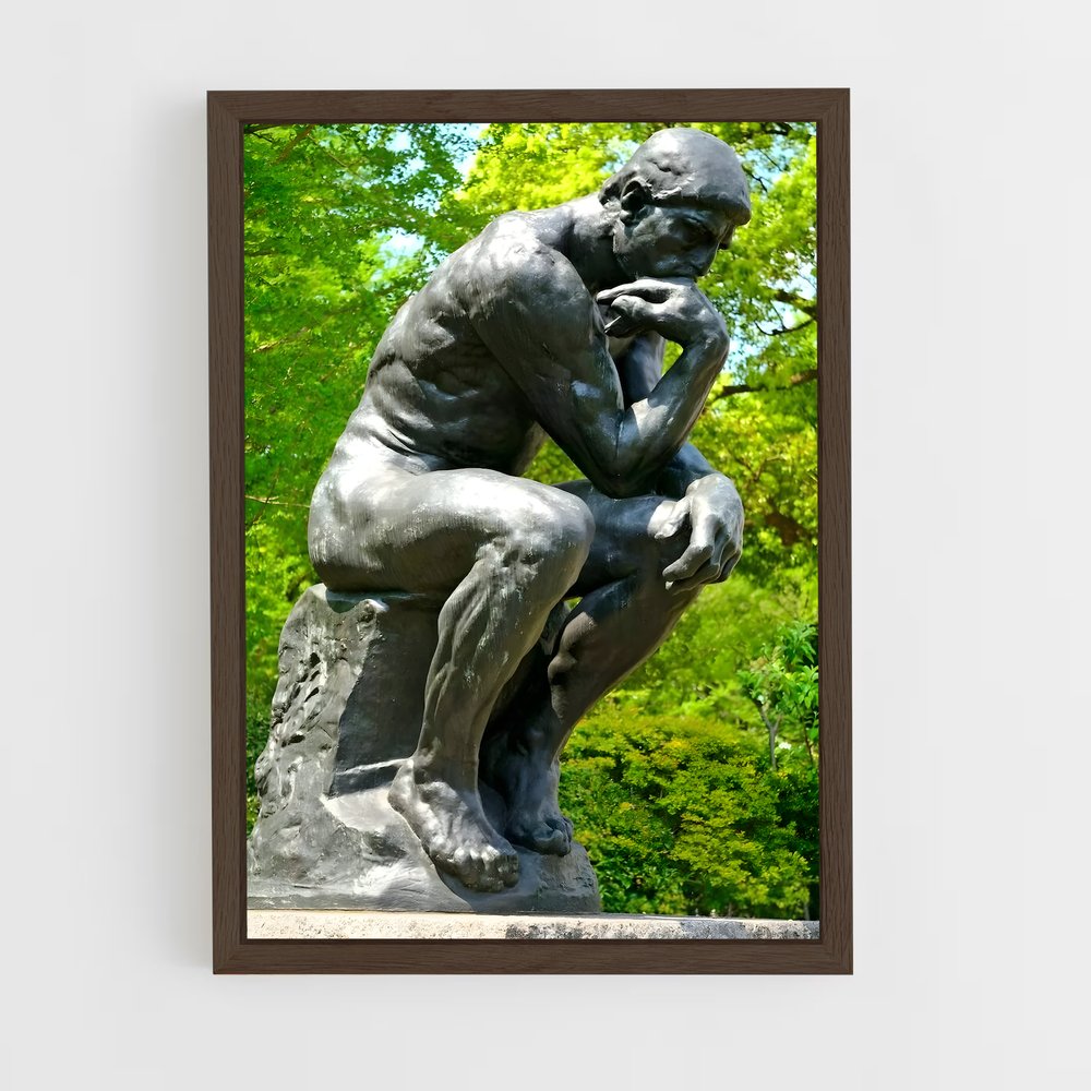 ap-the thinker rodin-1 cadre Bois foncé