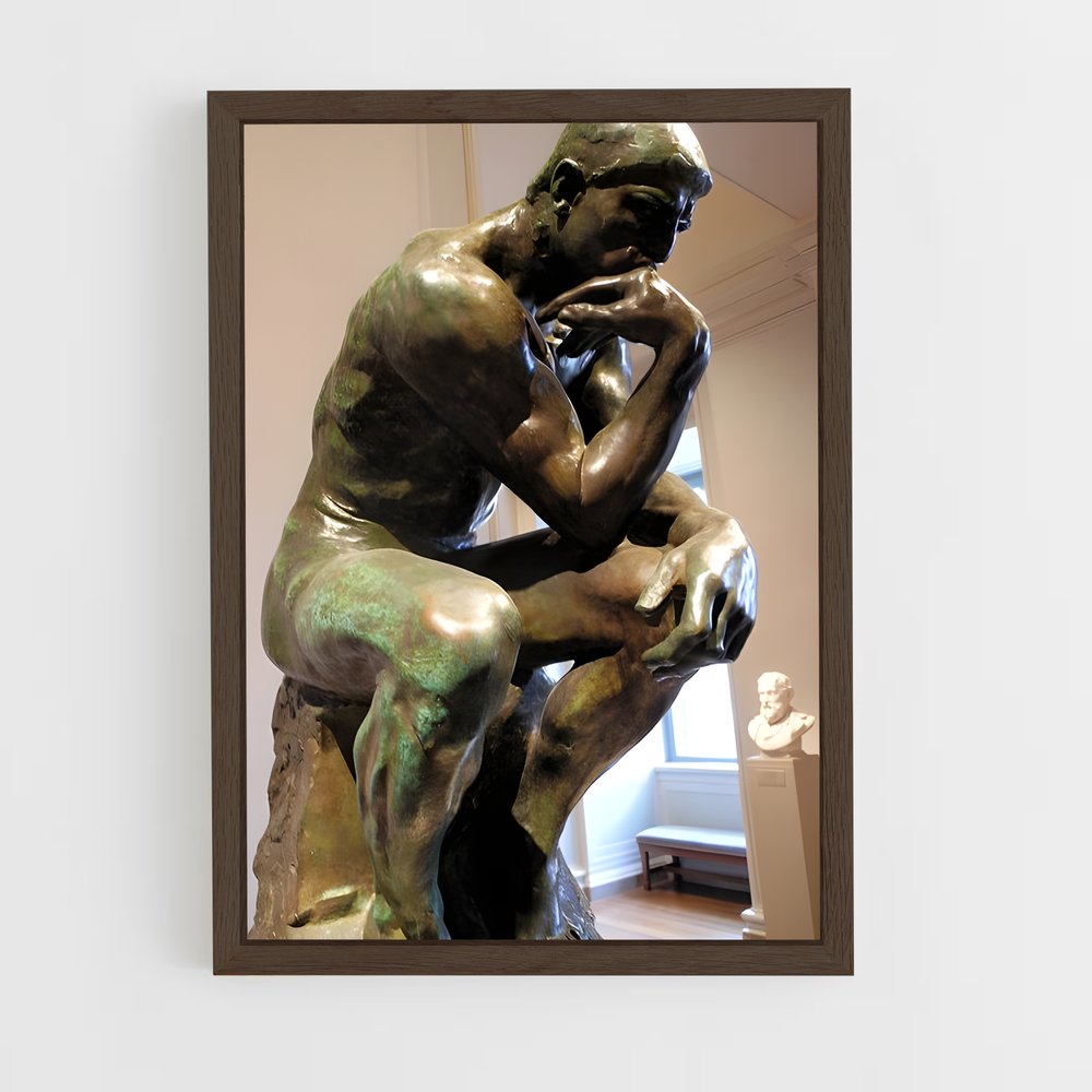 ap-the thinker rodin-6 cadre Bois foncé