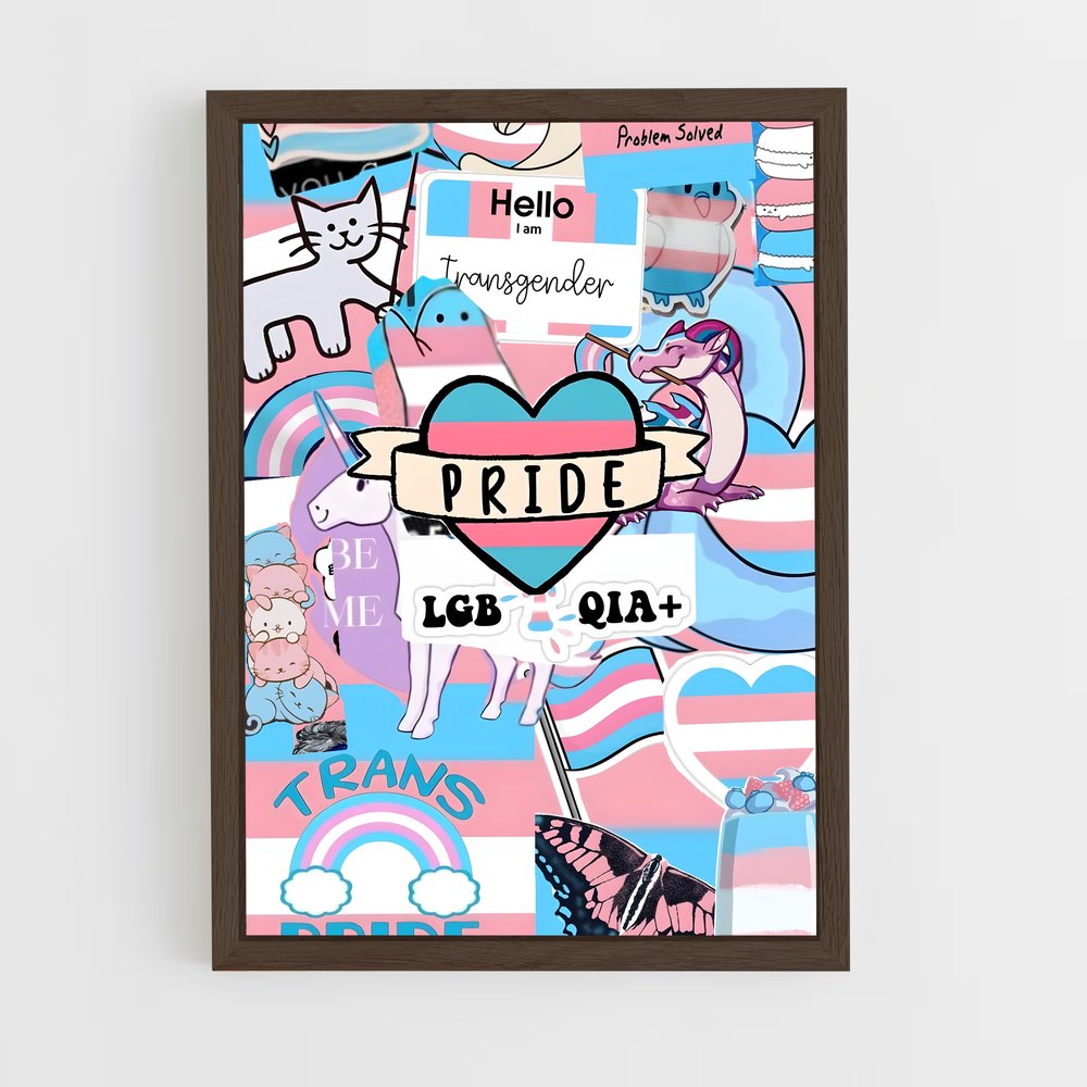 ap-transgender flag-1 cadre Bois foncé