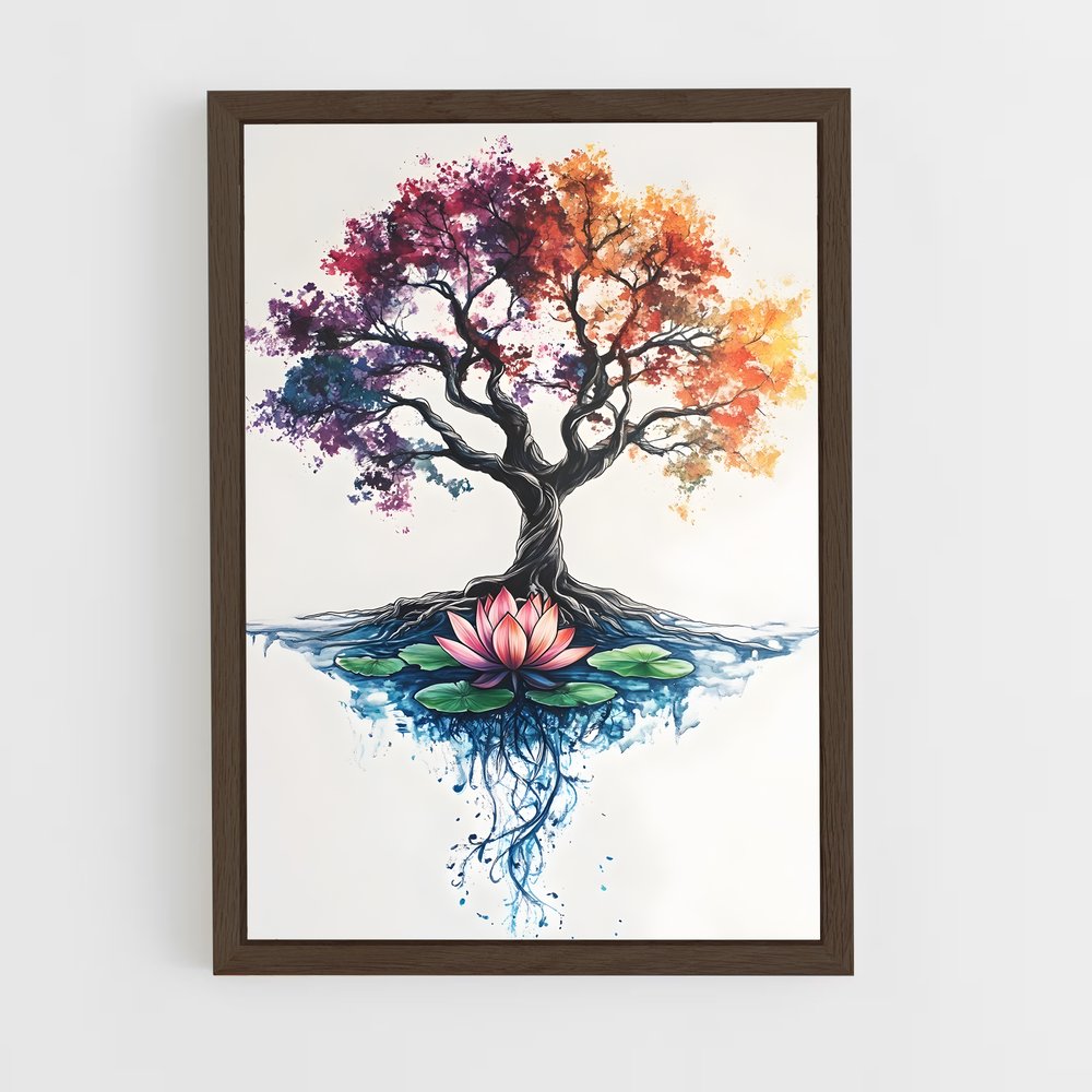ap-tree of life-7 cadre Bois foncé