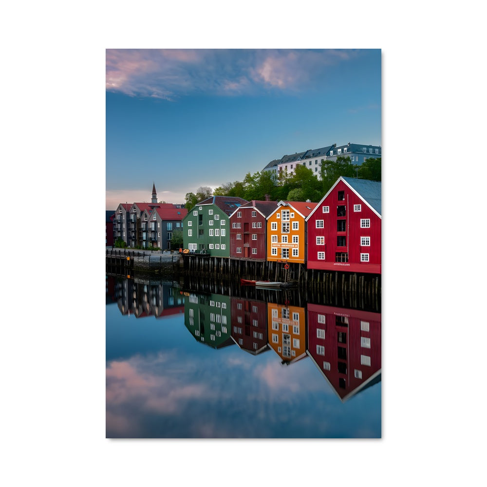 Poster Maisons Colorées de Trondheim