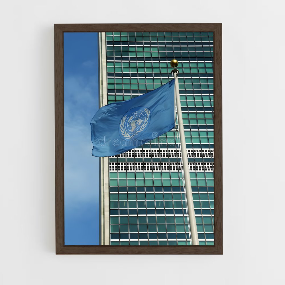 ap-united nations flag-1 cadre Bois foncé
