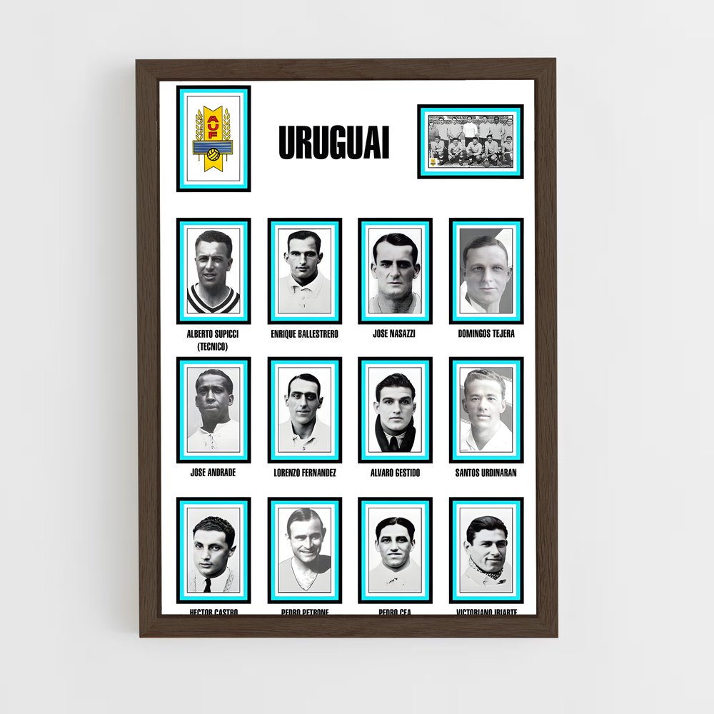 ap-uruguay national football team-3 cadre Bois foncé