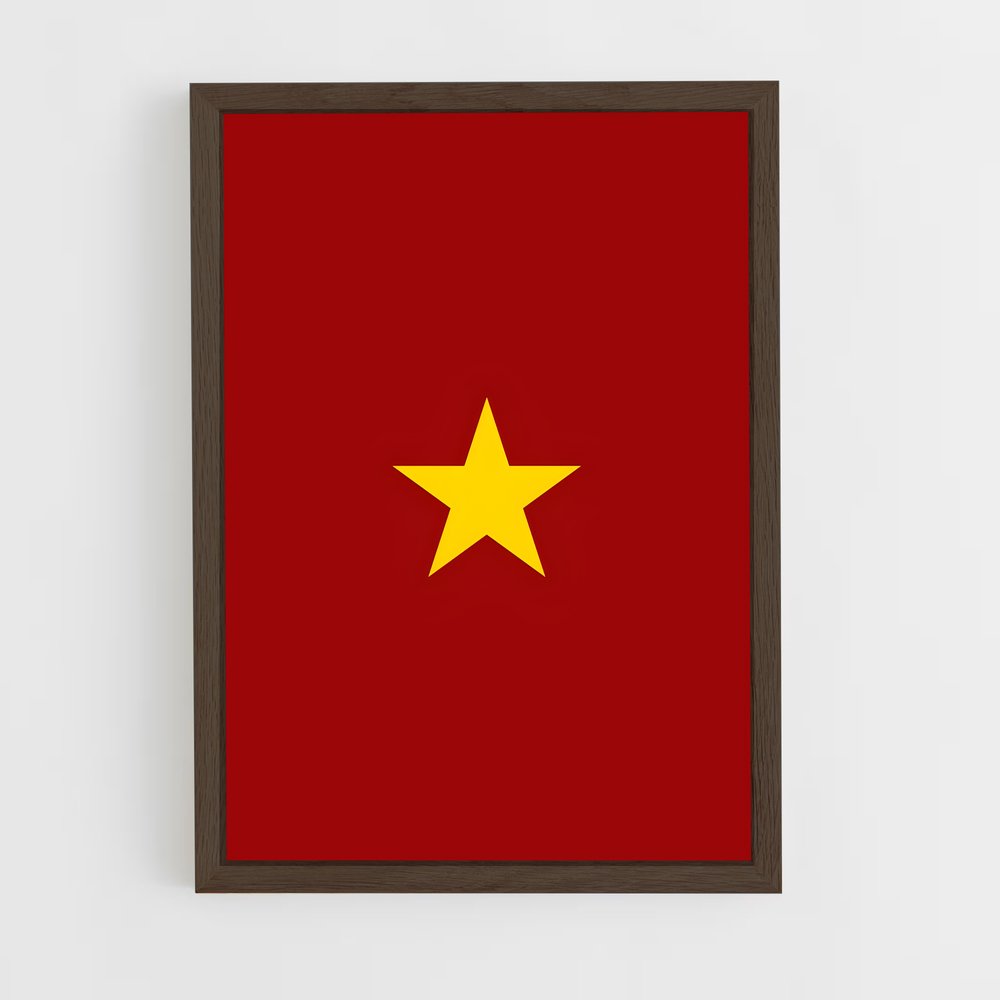ap-vietnam flag-2 cadre Bois foncé