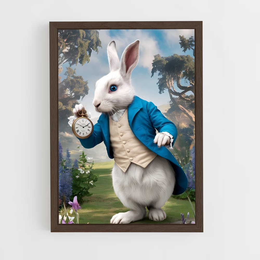 ap-white rabbit-1 cadre Bois foncé