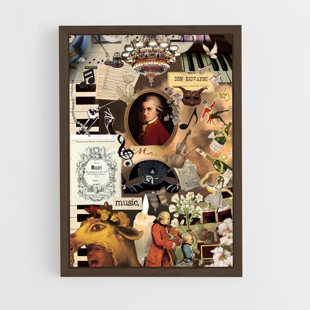 ap-wolfgang amadeus mozart-2 cadre Bois foncé