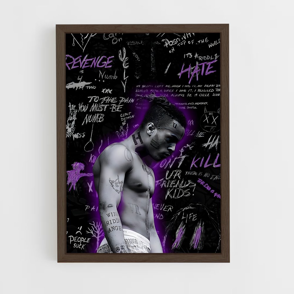 ap-xxxtentacion-2 cadre Bois foncé