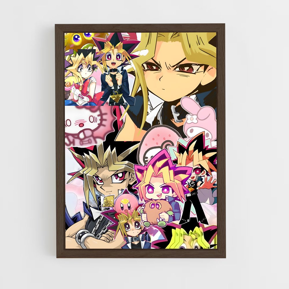 ap-yu gi oh-4 cadre Bois foncé