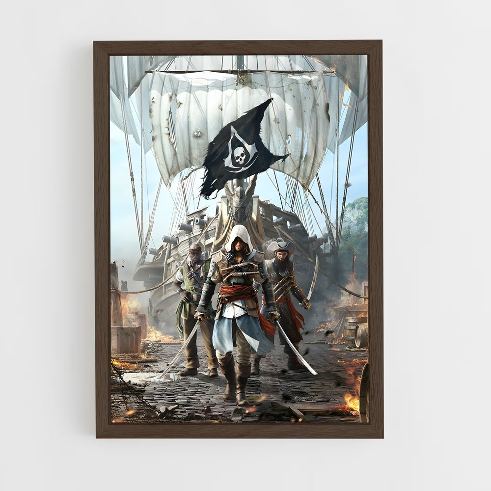 assassins-creed-12 cadre Bois foncé
