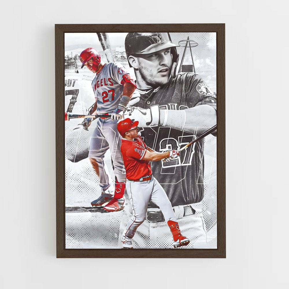 baseball-21 cadre Bois foncé