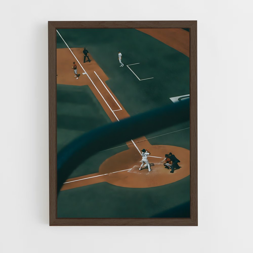baseball-30 cadre Bois foncé