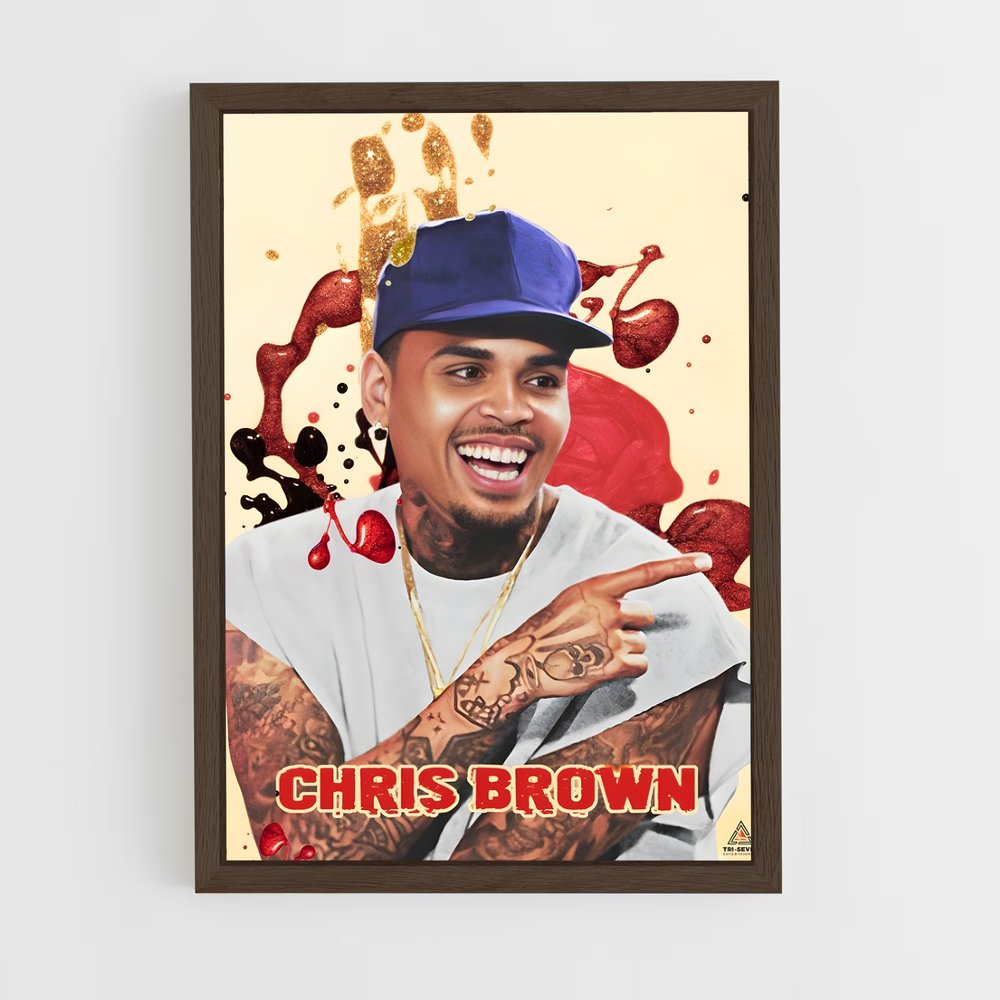 chris-brown-6 cadre Bois foncé