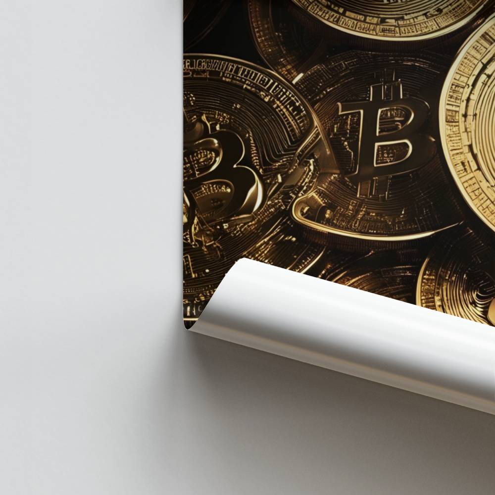 Poster Bitcoin Pièces
