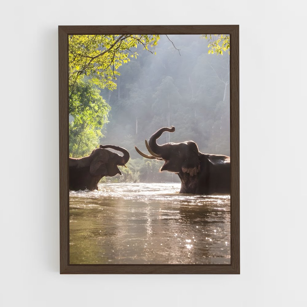 elephant-2 cadre Bois foncé
