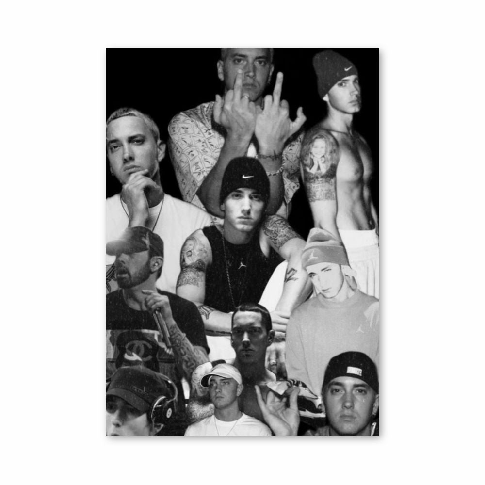 Poster Eminem A3 Sans Cadre - Rappeur Américain Avec Citation Inspirante Sur Papier Photo Premium