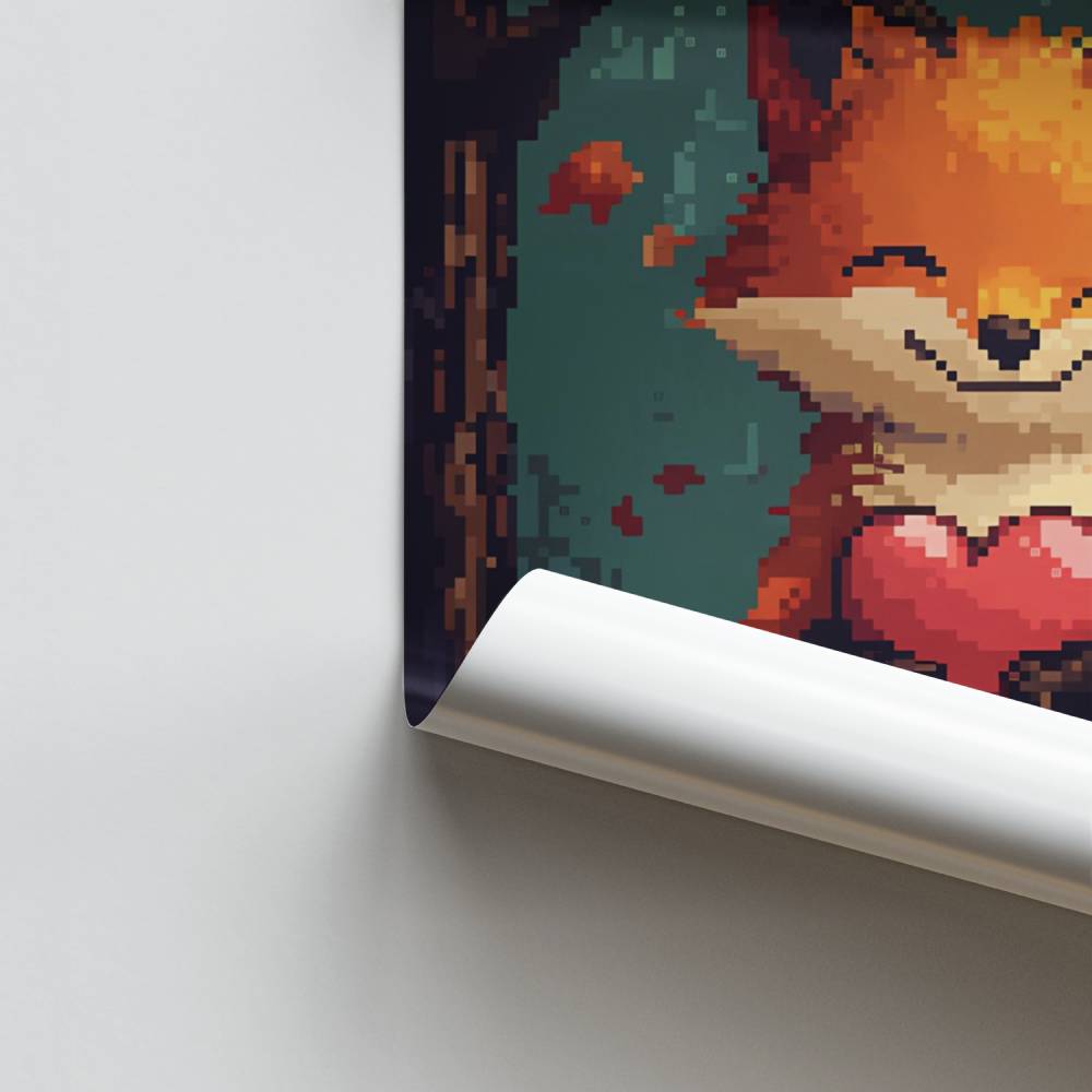 Poster Renard Cœur d'Automne