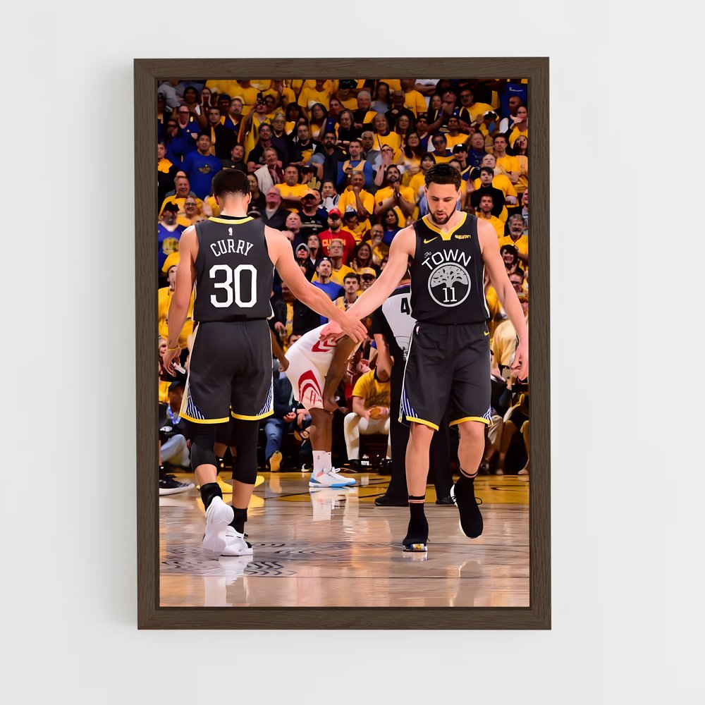 golden-state-warrior-3 cadre Bois foncé