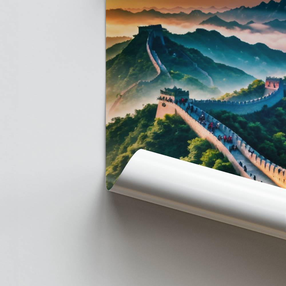 Poster Muraille au Lever du Soleil