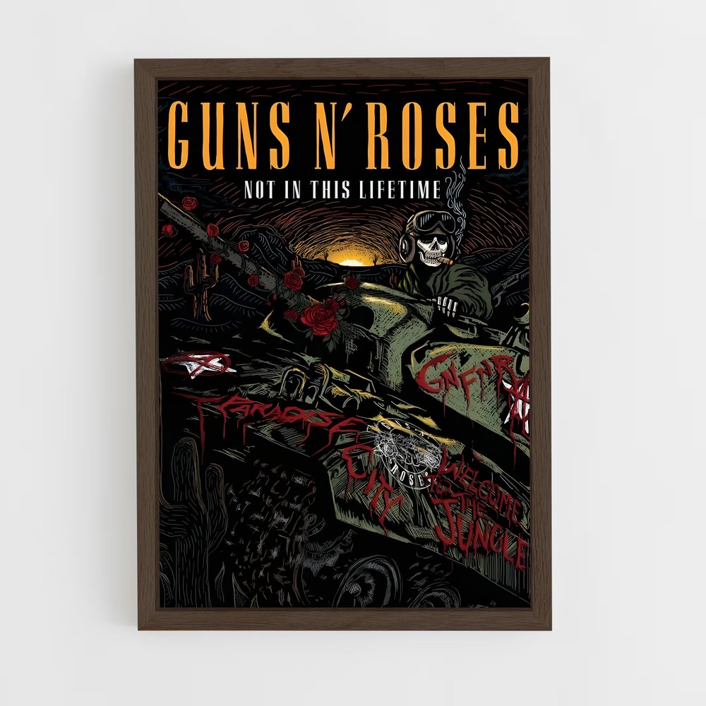 guns-n-roses-9 cadre Bois foncé