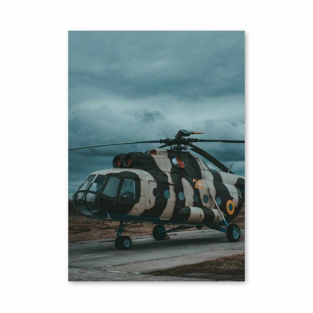 Poster Hélicoptère Camouflage
