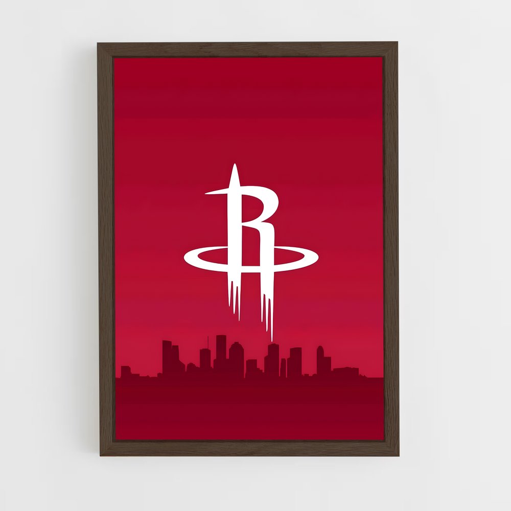houston-rockets-16 cadre Bois foncé