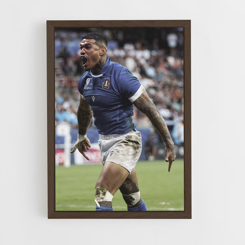italia-rugby-1 cadre Bois foncé