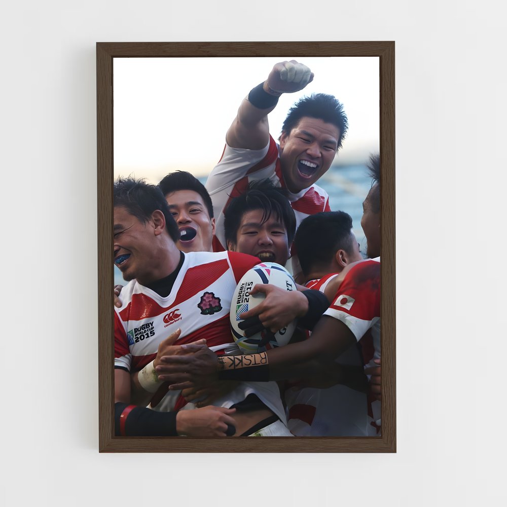 japan-rugby-6 cadre Bois foncé