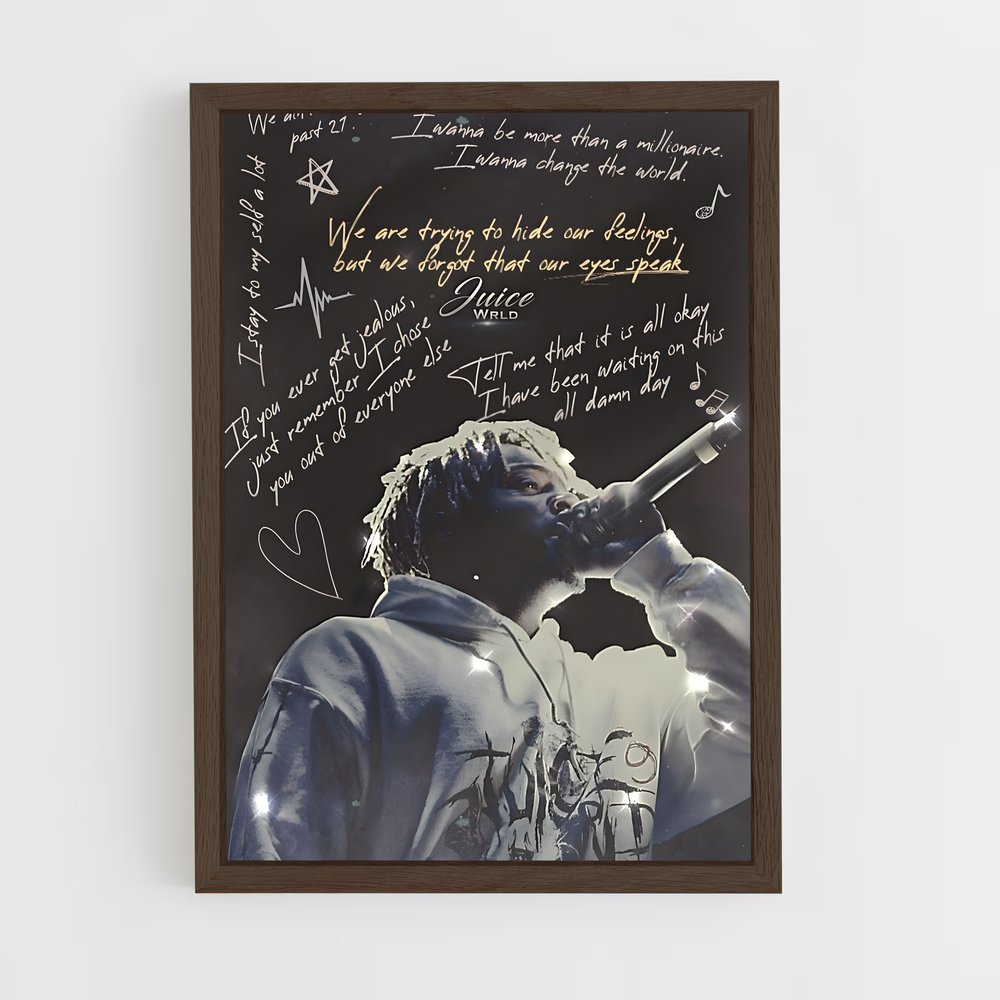 juice-wrld-11 cadre Bois foncé