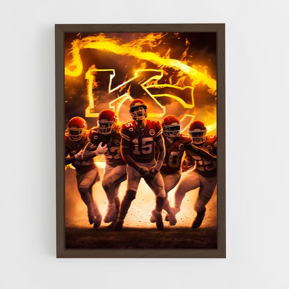 kansas-city-chiefs-5 cadre Bois foncé