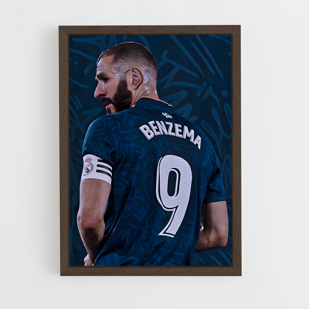 karim-benzema-15 cadre Bois foncé