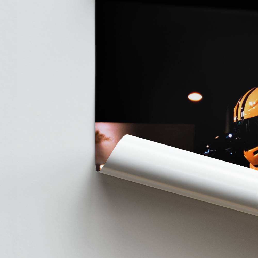 Poster Moto Jaune Dynamique