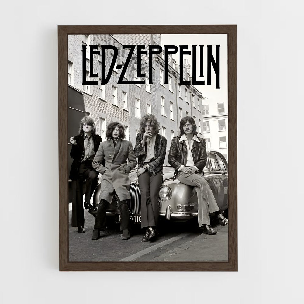 led-zeppelin-9 cadre Bois foncé