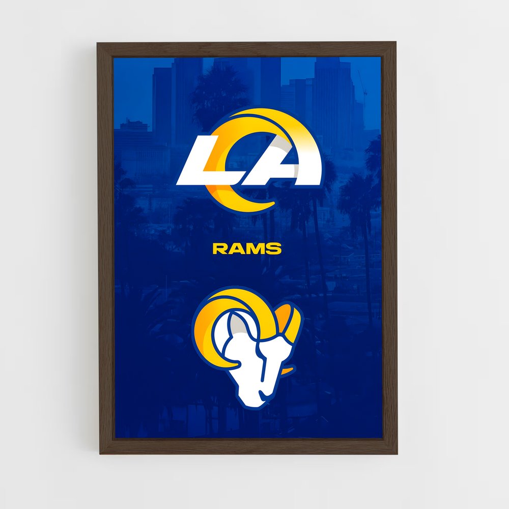 los-angeles-rams-14 cadre Bois foncé