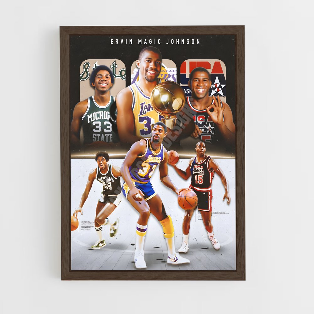 magic-johnson-3 cadre Bois foncé