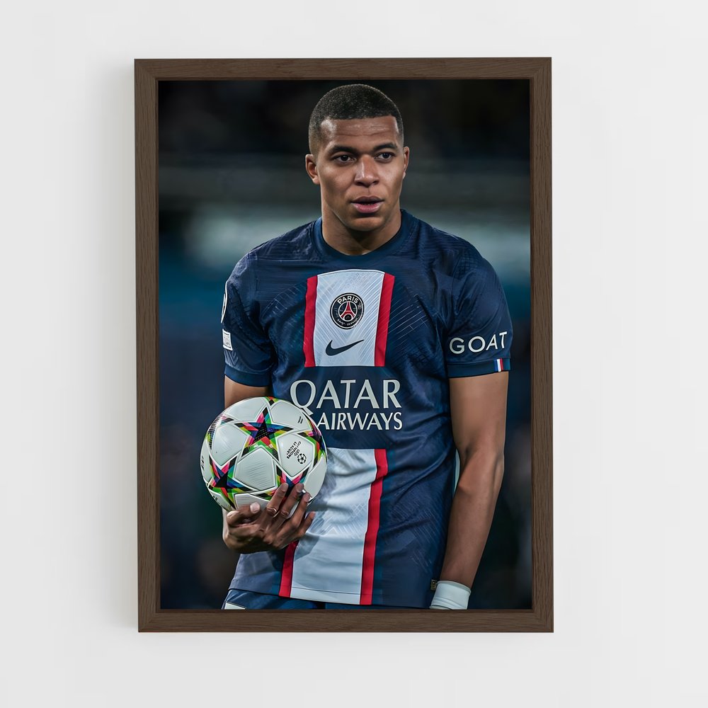 mbappe-7 cadre Bois foncé