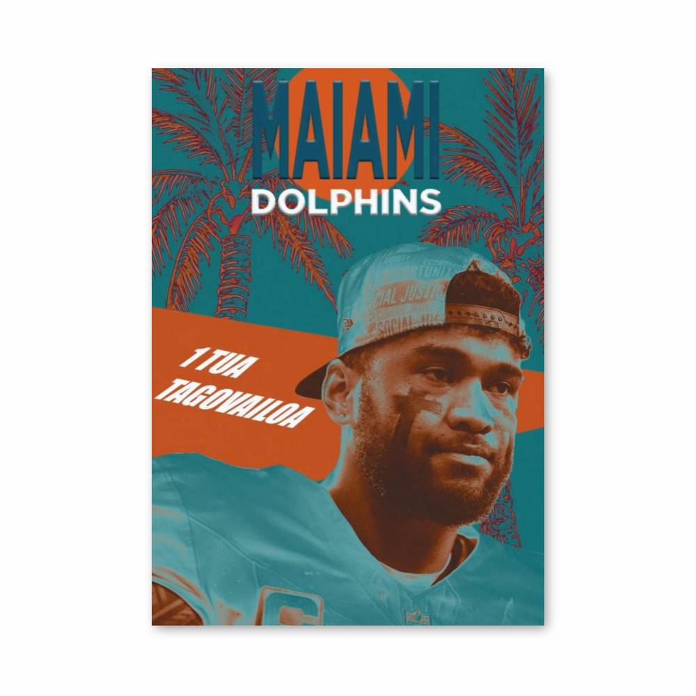 Poster Miami Dolphins Ambiance Tropicale