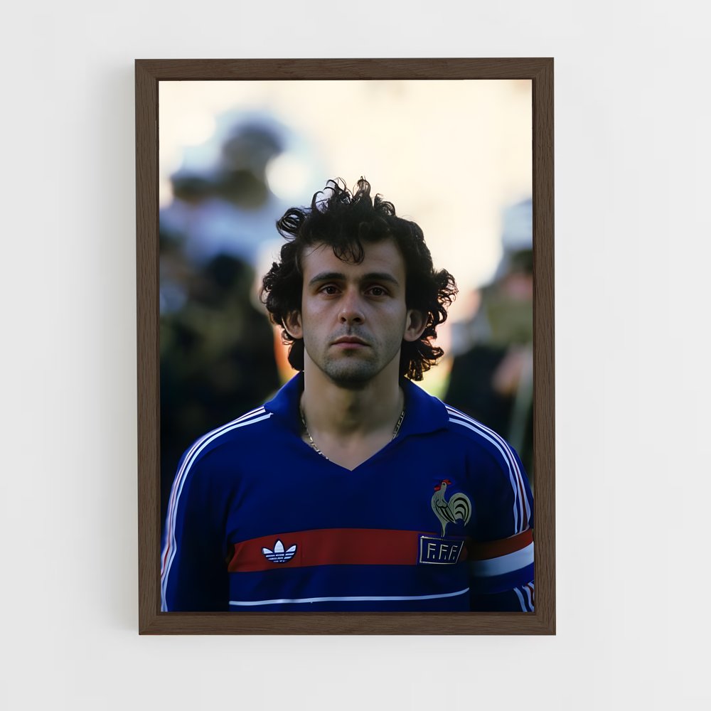 michel-platini-8 cadre Bois foncé