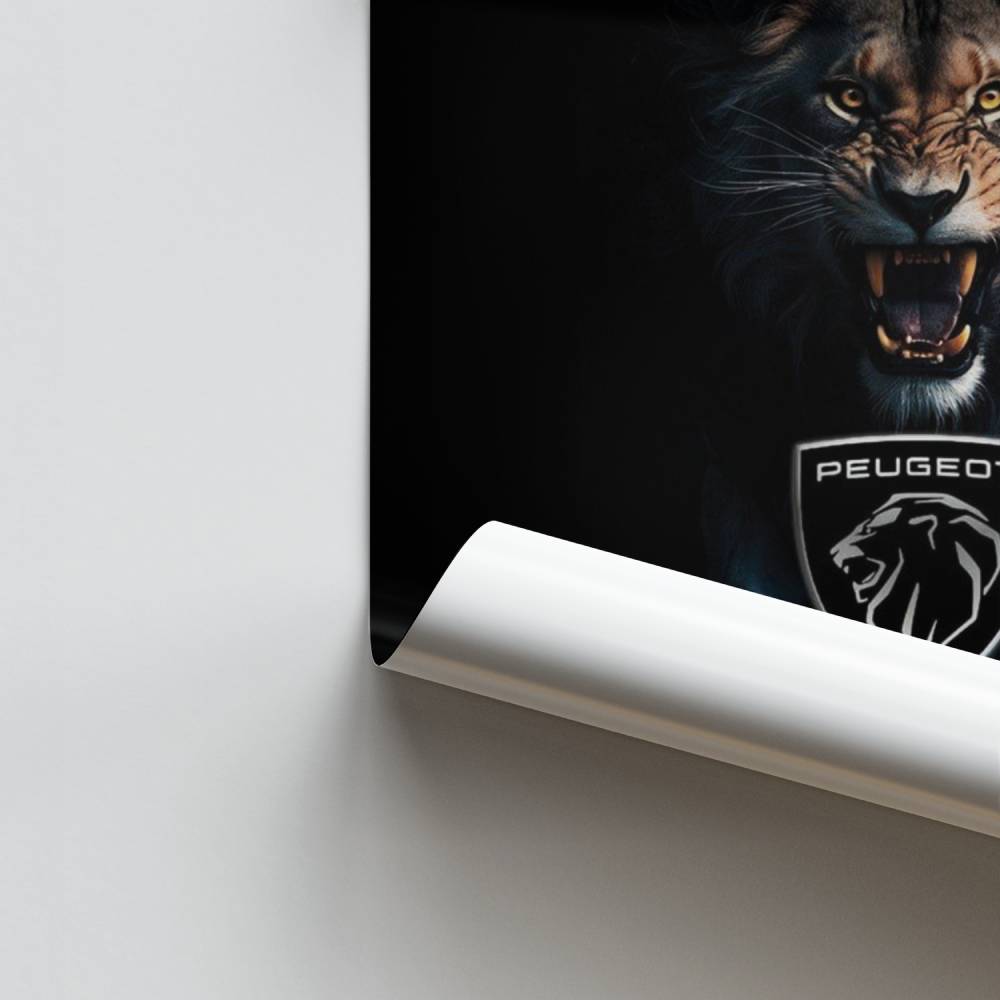 Poster Lion Rugissant
